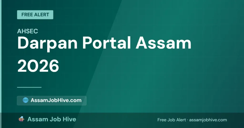 Official homepage dashboard of the Darpan Portal Assam for HS 1st Year Admission 2026 under the Assam State School Education Board (ASSEB).