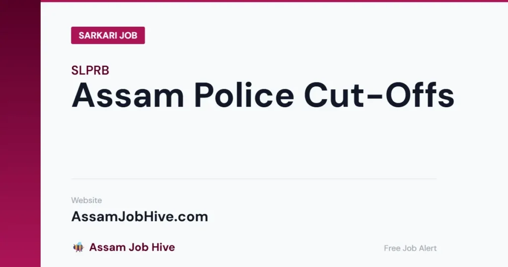 Assam Police Cutoff Constable 2025 — District-wise and Category-wise Cut Off Marks Out of 200