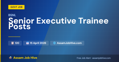 BSNL Senior Executive Trainee posts 2026 notification showing 120 vacancies and application date 15 April 2026