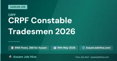 CRPF Constable Recruitment 2026 – 9195 Posts, 288 for Assam, Apply by May 19