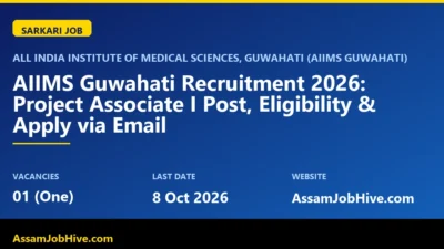 AIIMS Guwahati Recruitment 2026 Project Associate I notification Biochemistry