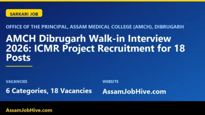 AMCH Dibrugarh walk-in interview 2026 ICMR project recruitment notification