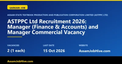 ASTPPC Ltd Recruitment 2026 Manager Finance Commercial vacancy notification Guwahati