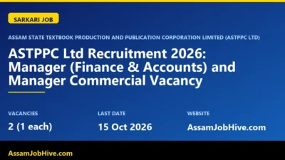 ASTPPC Ltd Recruitment 2026 Manager Finance Commercial vacancy notification Guwahati