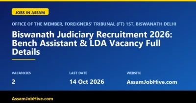 Biswanath Judiciary Recruitment 2026 Bench Assistant LDA vacancy notification