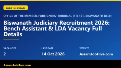 Biswanath Judiciary Recruitment 2026 Bench Assistant LDA vacancy notification