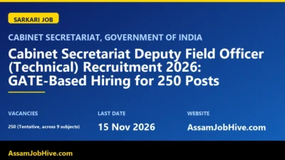 Cabinet Secretariat Deputy Field Officer Technical Recruitment 2026 GATE notification