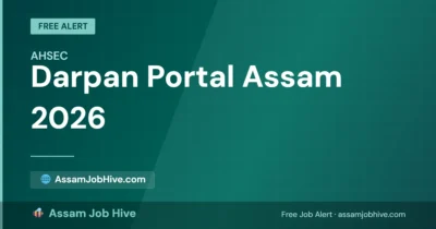 Official homepage dashboard of the Darpan Portal Assam for HS 1st Year Admission 2026 under the Assam State School Education Board (ASSEB).