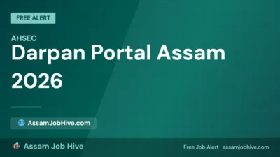 Official homepage dashboard of the Darpan Portal Assam for HS 1st Year Admission 2026 under the Assam State School Education Board (ASSEB).