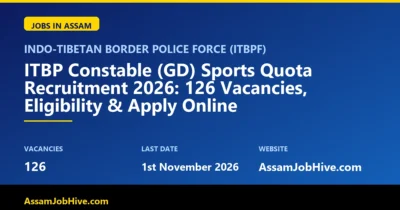 ITBP Constable Sports Quota Recruitment 2026 notification for meritorious sportspersons