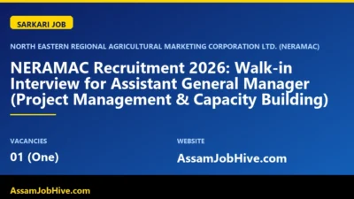 NERAMAC Recruitment 2026 AGM walk-in interview notification Guwahati