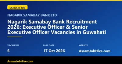 Nagarik Samabay Bank Recruitment 2026 Executive Officer Senior Executive Officer Guwahati notification