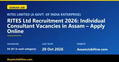 RITES Ltd Recruitment 2026 Individual Consultant vacancy notification Assam