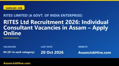 RITES Ltd Recruitment 2026 Individual Consultant vacancy notification Assam