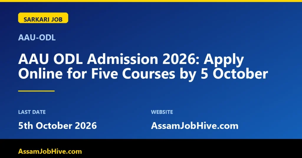 AAU ODL Admission 2026 course application