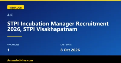 STPI Incubation Manager Recruitment 2026 notification for KALPATARU CoE Visakhapatnam