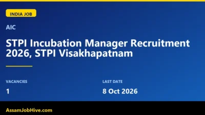 STPI Incubation Manager Recruitment 2026 notification for KALPATARU CoE Visakhapatnam