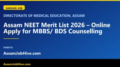 Assam NEET Merit List 2026 counselling portal interface showing MBBS/BDS college options and seat selection