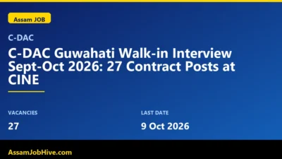 C-DAC Guwahati walk-in interview September 2026 notification for Full Stack, Android and Network Security posts