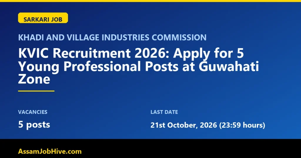 KVIC Recruitment 2026 Young Professional Posts