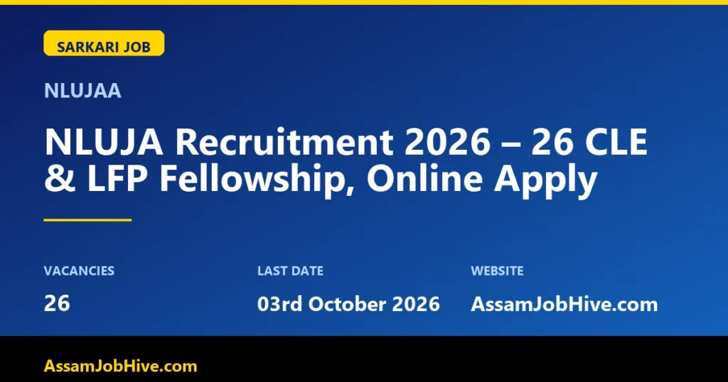 NLUJA Recruitment 2026