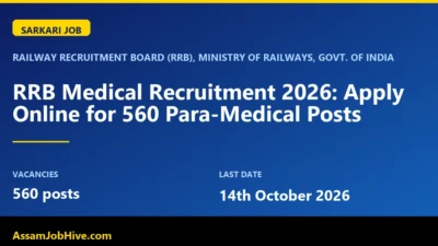 RRB Medical Recruitment 2026 Online Apply