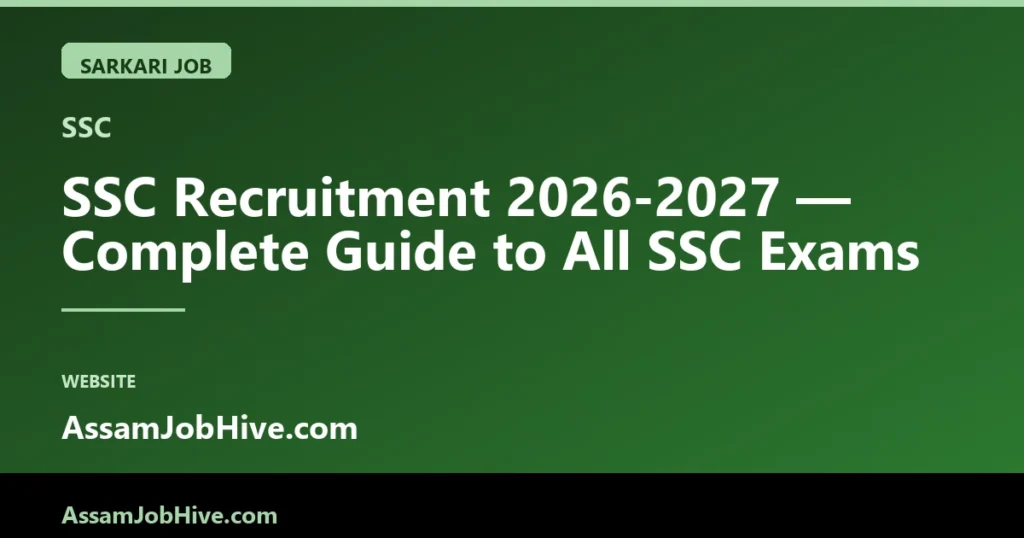 SSC Recruitment 2026-2027 complete guide covering all SSC exams including CGL CHSL MTS GD Constable CPO JE Stenographer JHT Selection Post and CAPFs