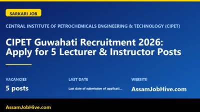 CIPET Guwahati Recruitment 2026