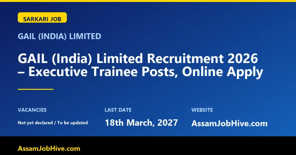 GAIL Executive Trainee recruitment 2026