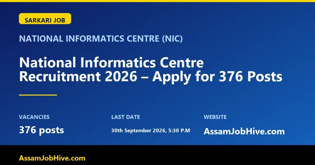 National Informatics Centre Recruitment 2026