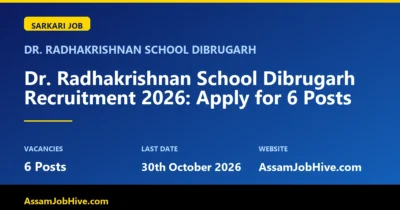 Dr. Radhakrishnan School Dibrugarh Recruitment 2026