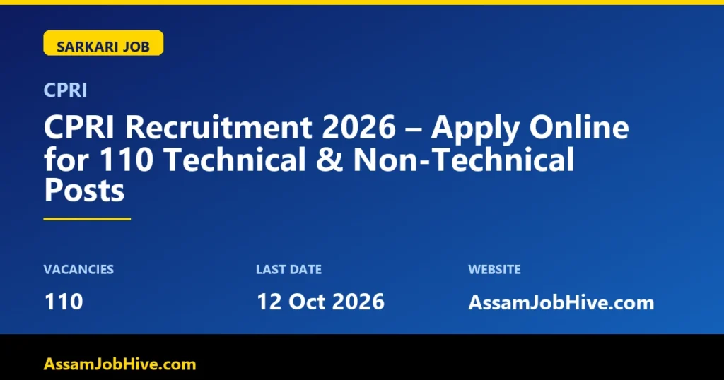 CPRI Recruitment 2026 Notification