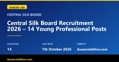 Central Silk Board Recruitment 2026 Young Professional Posts 14 Vacancies