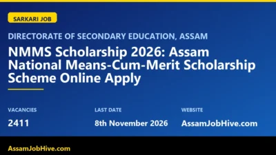 NMMS Scholarship 2026 Assam