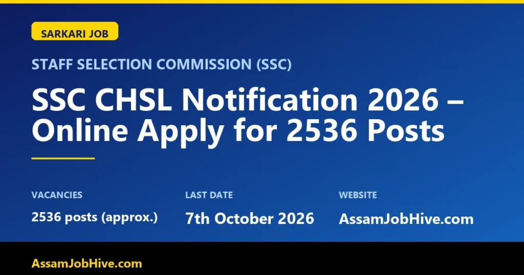 SSC CHSL Notification 2026